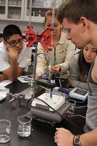 This lab in John Steiner's AP Chemistry class frals with finding levels of acidity in liquids. Including the setup and cleanup, labs like this require block periods.